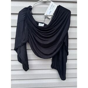 NWT Marcella Alyssa Infinity Top Black XL Ruched